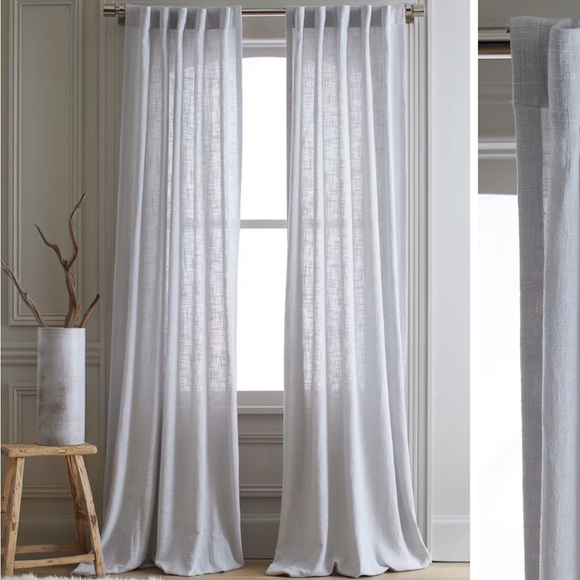 NWT QUINCE Bundle Of 4 48x84 Cotton Sheer Curtain Cloud 4349